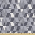 thumbnail image 1 of Ambesonne Abstract Fabric by the Yard Upholstery, Optical Illusion Squares, 5 Yards, Purpleblue Eggplant, 1 of 5
