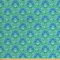 thumbnail image 1 of Ambesonne Abstract Fabric by the Yard Upholstery, Ornamental Orient Motifs, 10 Yards, Sea Blue Jade Green, 1 of 4