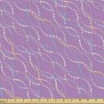 thumbnail image 1 of Ambesonne Abstract Fabric by the Yard Upholstery, Pastel Dots Wavy Stripes, 2 Yards, Pale Lilac Multicolor, 1 of 5