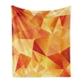 thumbnail image 1 of Abstract Soft Flannel Fleece Blanket, Abstract Art Style Geometric Theme Vector Illustration of Triangles Print, Cozy Plush for Indoor and Outdoor Use, 50" x 60", Orange and Yellow, by Ambesonne, 1 of 5