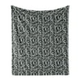 thumbnail image 1 of Abstract Soft Flannel Fleece Blanket, Angled Geometric Shapes with Camouflage Pattern Pixel Art Inspirations, Cozy Plush for Indoor and Outdoor Use, 50" x 70", Grey Black Pale Grey, by Ambesonne, 1 of 5