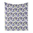 thumbnail image 1 of Abstract Soft Flannel Fleece Blanket, Brushstroke Pastel Colors Retro Hipster Funky Modern Demonstration, Cozy Plush for Indoor and Outdoor Use, 50" x 70", Blue Violet and Pale Green, by Ambesonne, 1 of 5