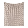 thumbnail image 1 of Abstract Soft Flannel Fleece Blanket, Circular Shapes Retro Look Earthy Tones Illustration Flower Inspired, Cozy Plush for Indoor and Outdoor Use, 60" x 80", Pale Eggshell Seal Brown, by Ambesonne, 1 of 5