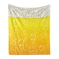 thumbnail image 1 of Abstract Soft Flannel Fleece Blanket, Close up Bubbles and Beer Macro Alcohol Drink Refreshment Graphic Illustration, Cozy Plush for Indoor and Outdoor Use, 70" x 90", Yellow White, by Ambesonne, 1 of 5