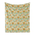thumbnail image 1 of Abstract Soft Flannel Fleece Blanket, Colorful Geometrical Shapes with Gaps Circles Oval Lines Mix Pattern, Cozy Plush for Indoor and Outdoor Use, 50" x 60", Orange Green Pale Blue, by Ambesonne, 1 of 5