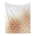 thumbnail image 1 of Abstract Soft Flannel Fleece Blanket, Colorful Halftone Effect with Geometric Abstract Shapes Dots Pattern Print, Cozy Plush for Indoor and Outdoor Use, 60" x 80", White and Fuchsia, by Ambesonne, 1 of 6