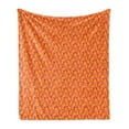 thumbnail image 1 of Abstract Soft Flannel Fleece Blanket, Composition of Geometric Cut Stripes Summer Time Warm Colors Pattern, Cozy Plush for Indoor and Outdoor Use, 70" x 90", Mustard Vermilion Coral, by Ambesonne, 1 of 5