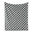 thumbnail image 1 of Abstract Soft Flannel Fleece Blanket, Continuous Modern Swirl Ornamental Halftone Background Engraving Like, Cozy Plush for Indoor and Outdoor Use, 70" x 90", Charcoal Grey and White, by Ambesonne, 1 of 5