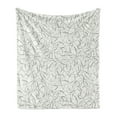 thumbnail image 1 of Abstract Soft Flannel Fleece Blanket, Contrasting Swirling Lines Strung with Bead Forms Dotted Curves Composition, Cozy Plush for Indoor and Outdoor Use, 60" x 80", Black and Coconut, by Ambesonne, 1 of 5