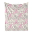 thumbnail image 1 of Abstract Soft Flannel Fleece Blanket, Curvy Twigs with Blossom Flowers in Pastel Colors Illustration Print, Cozy Plush for Indoor and Outdoor Use, 60" x 80", Pale Tan and Baby Pink, by Ambesonne, 1 of 6