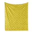 thumbnail image 1 of Abstract Soft Flannel Fleece Blanket, Demonstration of Geometrical Motifs Diagonal Elements in Summer Colors, Cozy Plush for Indoor and Outdoor Use, 50" x 60", Yellow and Multicolor, by Ambesonne, 1 of 5