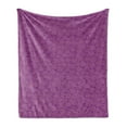 thumbnail image 1 of Abstract Soft Flannel Fleece Blanket, Different Size Circles Background Designed with Circular Shape Dashed Lines, Cozy Plush for Indoor and Outdoor Use, 60" x 80", Purple and Salmon, by Ambesonne, 1 of 5