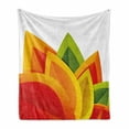 thumbnail image 1 of Abstract Soft Flannel Fleece Blanket, Digital Abstract Autumnal Leaf Theme Fall Foliage Forest Maple Tree Season Art, Cozy Plush for Indoor and Outdoor Use, 50" x 60", Orange Green, by Ambesonne, 1 of 6