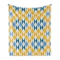 thumbnail image 1 of Abstract Soft Flannel Fleece Blanket, Geometric Diamond Triangles Diamonds Hippie Pop Art Bicolour Graphic, Cozy Plush for Indoor and Outdoor Use, 50" x 60", Ivory Pale Orange Blue, by Ambesonne, 1 of 6