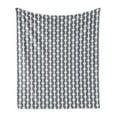thumbnail image 1 of Abstract Soft Flannel Fleece Blanket, Geometric Motifs Vertical Wavy Stripes from Triangles in Zigzag Design, Cozy Plush for Indoor and Outdoor Use, 70" x 90", Indigo and Champagne, by Ambesonne, 1 of 6
