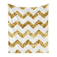 thumbnail image 1 of Abstract Soft Flannel Fleece Blanket, Horizontal Zigzag Pattern Chevron Minimalist Backdrop Simple Modern Design, Cozy Plush for Indoor and Outdoor Use, 60" x 80", Pale Coffee White, by Ambesonne, 1 of 5