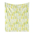 thumbnail image 1 of Abstract Soft Flannel Fleece Blanket, Illustration of Rhythmic and Geometric Pastel Tones Demonstration, Cozy Plush for Indoor and Outdoor Use, 50" x 70", White Yellow and Lime Green, by Ambesonne, 1 of 5