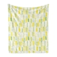thumbnail image 1 of Abstract Soft Flannel Fleece Blanket, Illustration of Rhythmic and Geometric Pastel Tones Demonstration, Cozy Plush for Indoor and Outdoor Use, 60" x 80", White Yellow and Lime Green, by Ambesonne, 1 of 5