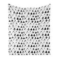 thumbnail image 1 of Abstract Soft Flannel Fleece Blanket, Modern and Bold Pale Triangles Paintbrush Strokes Imaginative Sketch, Cozy Plush for Indoor and Outdoor Use, 50" x 70", Charcoal Grey and White, by Ambesonne, 1 of 5
