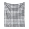 thumbnail image 1 of Abstract Soft Flannel Fleece Blanket, Modern Checkered Motif in Soft with Geometric Effects Symmetry Fashion Image, Cozy Plush for Indoor and Outdoor Use, 70" x 90", Pale Blue Grey, by Ambesonne, 1 of 5