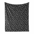 thumbnail image 1 of Abstract Soft Flannel Fleece Blanket, Modernistic Hand Drawn Like Doodle Half Circles with Stripes Dots Lines, Cozy Plush for Indoor and Outdoor Use, 50" x 70", Charcoal Grey White, by Ambesonne, 1 of 5