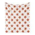 thumbnail image 1 of Abstract Soft Flannel Fleece Blanket, Monochromatic Star Shapes on Plain Background Sky Space Creative Graphic, Cozy Plush for Indoor and Outdoor Use, 70" x 90", Burnt Orange White, by Ambesonne, 1 of 6