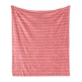 thumbnail image 1 of Abstract Soft Flannel Fleece Blanket, Monochrome Lace Look Pattern with Drop Shaped Diamonds in Monochrome Design, Cozy Plush for Indoor and Outdoor Use, 70" x 90", Salmon and White, by Ambesonne, 1 of 5