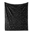 thumbnail image 1 of Abstract Soft Flannel Fleece Blanket, Monochrome Spiraling Circles Hanging Vertical Lines Geometric Modern, Cozy Plush for Indoor and Outdoor Use, 70" x 90", Charcoal Grey and White, by Ambesonne, 1 of 6