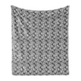 thumbnail image 1 of Abstract Soft Flannel Fleece Blanket, Monochrome Style Illustration of Curls Motif Repeated Motifs Vertical, Cozy Plush for Indoor and Outdoor Use, 60" x 80", Charcoal Grey and White, by Ambesonne, 1 of 5