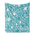 thumbnail image 1 of Abstract Soft Flannel Fleece Blanket, Abstract Pattern with Bubbles in Different Sizes Modern Aqua Inspired Design, Cozy Plush for Indoor and Outdoor Use, 60" x 80", Turquoise Teal, by Ambesonne, 1 of 5
