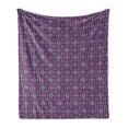 thumbnail image 1 of Abstract Soft Flannel Fleece Blanket, Pattern of Geometric Quadrilaterals Contemporary Stripes Squares Illustration, Cozy Plush for Indoor and Outdoor Use, 50" x 70", Purple and Plum, by Ambesonne, 1 of 5