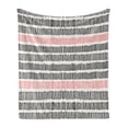 thumbnail image 1 of Abstract Soft Flannel Fleece Blanket, Abstract Pattern with Short Lines Chalkboard Geometric Simple Retro Artwork Print, Cozy Plush for Indoor and Outdoor Use, 50" x 60", Black Pink, by Ambesonne, 1 of 5