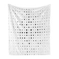 thumbnail image 1 of Abstract Soft Flannel Fleece Blanket, Pop Art Style Illustration with Big and Little Dots Minimalist Half Toned Pattern, Cozy Plush for Indoor and Outdoor Use, 50" x 70", Black White, by Ambesonne, 1 of 5