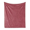 thumbnail image 1 of Abstract Soft Flannel Fleece Blanket, Print of Retro Geometric in Colorful Tones with Symmetric Squares and Ovals, Cozy Plush for Indoor and Outdoor Use, 50" x 60", Coral and Purple, by Ambesonne, 1 of 5