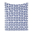 thumbnail image 1 of Abstract Soft Flannel Fleece Blanket, Repeating and Art Deco Inspired Vintage Motifs on a Plain Background, Cozy Plush for Indoor and Outdoor Use, 70" x 90", Persian Blue and White, by Ambesonne, 1 of 5