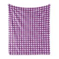 thumbnail image 1 of Abstract Soft Flannel Fleece Blanket, Repetitive Pattern of Modern Rounds with Retro Influences Quirky and Monochrome, Cozy Plush for Indoor and Outdoor Use, 50" x 60", Purple White, by Ambesonne, 1 of 5
