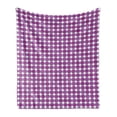 thumbnail image 1 of Abstract Soft Flannel Fleece Blanket, Repetitive Pattern of Modern Rounds with Retro Influences Quirky and Monochrome, Cozy Plush for Indoor and Outdoor Use, 50" x 70", Purple White, by Ambesonne, 1 of 5