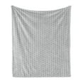 thumbnail image 1 of Abstract Soft Flannel Fleece Blanket, Repetitive Pattern of Modernistic Greyscale Circular Lines Scale Look Motif Print, Cozy Plush for Indoor and Outdoor Use, 70" x 90", Grey White, by Ambesonne, 1 of 5