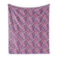 thumbnail image 1 of Abstract Soft Flannel Fleece Blanket, Retro Style Concept of Round Items with Various Colors Energetic Vibes, Cozy Plush for Indoor and Outdoor Use, 50" x 60", Fuchsia and Multicolor, by Ambesonne, 1 of 5