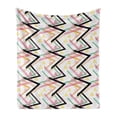 thumbnail image 1 of Abstract Soft Flannel Fleece Blanket, Rhythmic Lines Grid Triangles Postmodern Memphis Style Print on Plain Background, Cozy Plush for Indoor and Outdoor Use, 50" x 60", Multicolor, by Ambesonne, 1 of 5