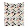 thumbnail image 1 of Abstract Soft Flannel Fleece Blanket, Rhythmic Lines Grid Triangles Postmodern Memphis Style Print on Plain Background, Cozy Plush for Indoor and Outdoor Use, 60" x 80", Multicolor, by Ambesonne, 1 of 5