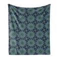 thumbnail image 1 of Abstract Soft Flannel Fleece Blanket, Rhythmic Print of Pointy Sun Rays Summer Vibes Dark Tone Ethnic Like Motifs, Cozy Plush for Indoor and Outdoor Use, 60" x 80", Quartz Multicolor, by Ambesonne, 1 of 5