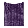 thumbnail image 1 of Abstract Soft Flannel Fleece Blanket, Simplistic Hand Drawn Like Symmetric Tribal Object Bohemian Essentials, Cozy Plush for Indoor and Outdoor Use, 50" x 70", Dark Purple Pale Lilac, by Ambesonne, 1 of 5