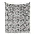 thumbnail image 1 of Abstract Soft Flannel Fleece Blanket, Stone Wall Doodle Drawing Style Cartoon Image Rustic Life Architecture Theme, Cozy Plush for Indoor and Outdoor Use, 70" x 90", Grey Pale Grey, by Ambesonne, 1 of 5