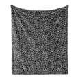 thumbnail image 1 of Abstract Soft Flannel Fleece Blanket, Stripes Dashes Randomly Scattered Simplicity Irregular Strokes Brush, Cozy Plush for Indoor and Outdoor Use, 70" x 90", Charcoal Grey and White, by Ambesonne, 1 of 5