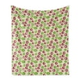 thumbnail image 1 of Abstract Soft Flannel Fleece Blanket, Surrealistic Floral Elements with Round Shapes Snail Like Egg Shapes Spring Thrill, Cozy Plush for Indoor and Outdoor Use, 70" x 90", Multicolor, by Ambesonne, 1 of 5