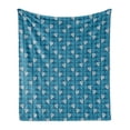 thumbnail image 1 of Abstract Soft Flannel Fleece Blanket, Triangular Silhouettes Geometric Motifs Cubes Scribble Design Hand Drawn Like, Cozy Plush for Indoor and Outdoor Use, 70" x 90", Turquoise Blue, by Ambesonne, 1 of 5