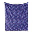 thumbnail image 1 of Abstract Soft Flannel Fleece Throw Blanket, Aurora Borealis Inspired Stars Pattern Northern Sky, Cozy Plush for Indoor and Outdoor Use, 50" x 60", Violet Blue Blue, by Ambesonne, 1 of 5