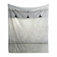thumbnail image 1 of Abstract Soft Flannel Fleece Throw Blanket, Brickwork Concrete Room with 3 Ceiling Lamps Modern Minimalistic Design, Cozy Plush for Indoor and Outdoor Use, 50" x 70", Black and White, by Ambesonne, 1 of 6