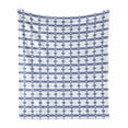 thumbnail image 1 of Abstract Soft Flannel Fleece Throw Blanket, Butterflies Silhouettes Along Monochrome Stars Pattern of Stripes, Cozy Plush for Indoor and Outdoor Use, 60" x 80", Dark Ceil Blue and White, by Ambesonne, 1 of 6